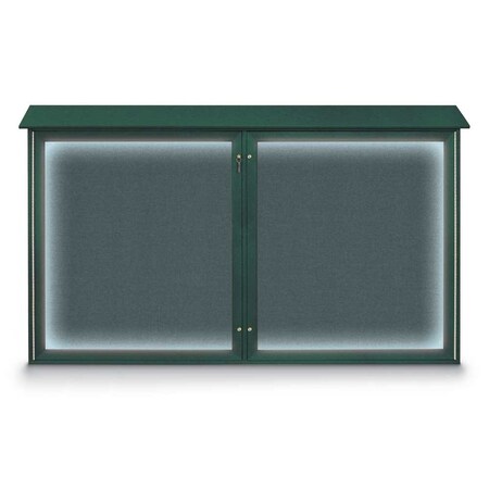 United Visual Products Double Door Enclosed Radius EZ Tack Board, 60"x36", Gold/Black UV7004EZ-BLACK-GOLD